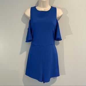 Blue Cold Shoulder Romper by She & Sky